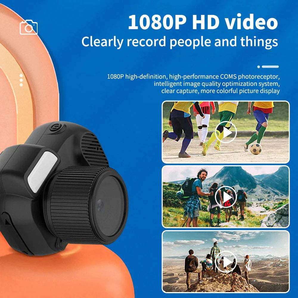 Mini Slr-Shaped 1080P Pocket DV Camera – Portable Body Cam, Action Camera with Display Screen, Loop Recording, & Filters 